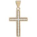 Kreuz-Anhänger FIRETTI "Schmuck Geschenk Gold 375 Halsschmuck Anhänger Halskette Kreuz", gold (gelbgoldfarben, kristallweiß, kristallweiß), Schmuckanhänger, Damen, Gelbgold 375, 1,10 g, mit Zirkonia (synth.)