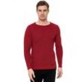 Strickpullover RUSTY NEAL, Herren, Gr. L, rot, 50% Polyacryl, 50% Baumwolle, unifarben, casual, normal, Rundhals, Langarm, Pullover, mit modernem Rundhalsausschnitt