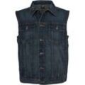 Jerseyweste URBAN CLASSICS "Urban Classics Herren Denim Vest", Herren, Gr. L, blau (denimblau), 100% Baumwolle, Westen