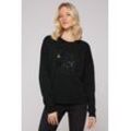 Sweater SOCCX, Damen, Gr. L, schwarz, Material: 100% Baumwolle, bedruckt, casual, oversize, Rundhals, Langarm eingesetzt Rippbündchen, Sweatshirts, aus Bio-Baumwolle