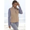 Steppweste ELBSAND, Damen, Gr. L (40), beige, Steppware, Obermaterial: 100% Polyester. Futter: 100% Polyester. Wattierung: 100% Polyester, unifarben, casual, körpernah hüftlang, ohne Ausschnitt, Westen, Mit abnehmbarer Kapuze