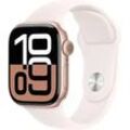 Apple Watch Series 10 42mm Cellular Aluminiumgehäuse rosegold mit Sportarmband blassrosa M/L