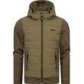 Steppjacke RAGWEAR "Doryan", Herren, Gr. M (50), gelb (gelbgrün), Obermaterial 1: 98% Nylon, 2% Elasthan, Obermaterial 2: 100% Polyester, Innenfutter: 100% Polyester, Wattierung: 100% Polyester, casual, gerade hüftbedeckend, hoch geschlossener Ausschnitt, Langarm Ärmel ohne Ärmelschlitz extrabreites Bündchen krempelbar, Jacken, Coole Herren Outdoorjacke mit Kapuze