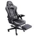 Gaming Stuhl im modernen Racing-Design mit ausziehbarer Fußstütze Gaming Chair mit verstellbaren Design Armlehnen ergonomischer Schreibtischstuhl mit extra Stützkissen