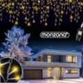 Monzana® LED-Lichterkette Regen Innen Außen Warmweiß Kaltweiß Lichternetz Lichtervorhang Beleuchtung Außen Innen Weihnachten Weihnachtsdeko