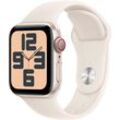 Smartwatch APPLE "Watch SE (2024)", beige (polarstern), Smartwatches, 40mm, Cellular, S/M, Sport Band