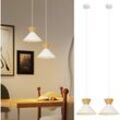 GBLY Pendelleuchte Vintage Esszimmer Hängelampe: 2 x Industrial Hängeleuchte Ø20cm Weiß Metall E27 Esstischlampe Retro Esszimmerlampe 1 Flammig