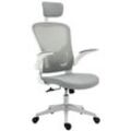 Vinsetto Bürostuhl Ergonomisches Liniendesign mit dicker Polsterung Grau 65 x 64 x 114-122 cm (BxTxH)