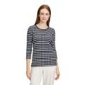 3/4-Arm-Shirt BETTY BARCLAY "Betty Barclay Basic Shirt mit Rundhalsausschnitt", Damen, Gr. 36, blau (dunkelblau, weiß), Jersey, Obermaterial: 62% Polyester, 36% Viskose, 2% Elasthan., feminin, tailliert normal, 3/4-Ärmel, Shirts, Material