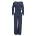 Jumpsuit WINSHAPE "JS101LSC", Damen, Gr. L, Normalgrößen, grau (anthrazit), 85% Polyester, 15% Elasthan, Rundhals, Langarm, Overalls, Functional Comfort