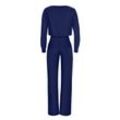 Jumpsuit WINSHAPE "JS101LSC", Damen, Gr. XL, Normalgrößen, blau (dunkelblau), 85% Polyester, 15% Elasthan, Rundhals, Langarm, Overalls, Functional Comfort