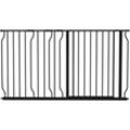 Hunde Türschutzgitter Treppenschutzgitter, 75-145 cm Hunde Türgitter, Klemmgitter, Schutzgitter, Zwei-Wege-Öffnung, Stahl, Schwarz - Pawhut