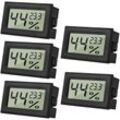 CCYKXA 5 Mini-LCD-Digital-Thermometer, Innen-Hygrometer, Hygrometer, Innen-Thermometer, Reptilien, digitales Hygrometer, für Büro, Küche,