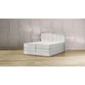 Emma Premium Stauraum Boxspringbett - hellgrau - 180x200 cm - Kopfteil Gesteppt