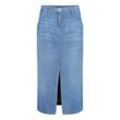 Midirock BETTY BARCLAY "Betty Barclay Jeansrock mit Waschung", Damen, Gr. 36, blau, Obermaterial: 50% Baumwolle, 40% Lyocell, 10% Modal., casual, gerade lang, Röcke, Form