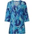 Viskose-Bluse, Druck blau, 48