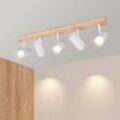 Deckenleuchte 5 Flammig Gbly Deckenstrahler Holz - Deckenlampe Weiß Deckenspots GU10 Wohnzimmerlampe 350° Flurlampe Decke Spotlight Flur für