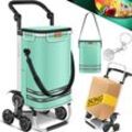 KESSER® Einkaufstrolley Treppensteiger mit Kühlfach klappbar mit 56L Kapazität und belastbar bis 50kg 3in1 Trolley Sackkarre & Umhängetasche Faltbarer Einkaufswagen inkl. Einkaufschip