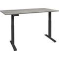 Schreibtisch MÄUSBACHER "Big System Office", grau (schwarz matt, beton, schwarz matt, beton), B:120cm, Tische, Breite 120 cm, elektrisch höhenverstellbar