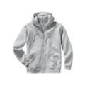 Kapuzensweatjacke FRUIT OF THE LOOM, Herren, Gr. M, grau (grau, meliert), 80% Baumwolle, 20% Polyester, Sweatjacken