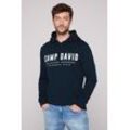 Kapuzensweatshirt CAMP DAVID, Herren, Gr. XL, blau (blau navy), Sweatware, Obermaterial: 100% Baumwolle, unifarben, bedruckt, casual, gerade hüftbedeckend, Rundhals, Sweatshirts, mit Logo-Print