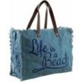 Baumwolltasche Dekor Life is a beach