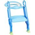 Haloyo - Toilettentrainer Toilettensitz Kinder-Töpfchen Sitz für Toiletten Klappbarer Toilettensitz für Kinder (PVC-Kissen) Blau