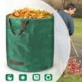 Uisebrt - 9x Gartenabfallsack mit Griffen Gartensack 272L Laubsack Gartensäcke Doppelter Boden, Faltbar Robust Wasserabweisend und Selbststehend