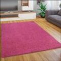 Teppich Wohnzimmer Schlafzimmer Hochflor Shaggy Flokati Einfarbig Weich Modern 80x150 cm, Pink - Paco Home