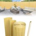 Tolletour - pvc Sichtschutzzaun Sichtschutzmatte Gartenzaun Sichtschutz Windschutz für Balkon &Terrasse, Bambus 90x500cm