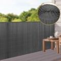 Tolletour - pvc Sichtschutzzaun Sichtschutzmatte Gartenzaun Sichtschutz Windschutz für Balkon &Terrasse, Grau 90x300cm