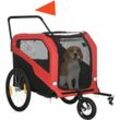 Pawhut - 2-in-1 Hundeanhänger, Fahrradanhänger für Hunde, Hundewagen mit Reflektoren, Hundebuggy max. 30 kg, Hundefahrradanhänger für Große Hunde,