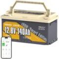 Power Queen - 12V 140Ah Bluetooth H190 LiFePO4 Akku, 1792Wh Lithium Batterie mit 150A bms, Low-temp Schutz, perfekt für Wohnmobile, rv ,Wohnwagen,