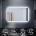 Led Spiegelschrank Badezimmerspiegel wandschrank Badschrank 80x50cm mit automatischem Anti-Beschlag kaltweiß licht Touch Energiesparender IP44 - Sonni