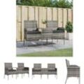 The Living Store 2-Sitzer-Gartensofa mit Teetisch Poly Rattan Anthrazit - Gartensofas