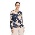 Schlupfbluse BETTY BARCLAY "Betty Barclay Schlupfbluse mit Muster", Damen, Gr. 36, blau (dunkelblau, nature), Obermaterial: 100% Viskose., casual, figurumspielend normal, Langarm, Blusen