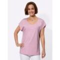 T-Shirt CLASSIC BASICS "Shirt", Damen, Gr. 52, rosa (rosé), 100% Baumwolle, unifarben, eckiger Ausschnitt, Shirts