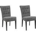 Esszimmerstuhl HOME AFFAIRE "Queen BESTSELLER", blau (blaugrau, wenge), B:46cm H:93cm T:64cm, Polyester, Stühle, Polsterstuhl mit Knopfheftung, 2er, 4er oder 6er Set