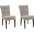 Esszimmerstuhl HOME AFFAIRE "Queen BESTSELLER", grau (grau, wenge), B:46cm H:93cm T:64cm, Polyester, Stühle, Polsterstuhl mit Knopfheftung, 2er, 4er oder 6er Set