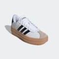 Sneaker ADIDAS SPORTSWEAR "VL COURT BOLD", Gr. 36, weiß (cloud weiß, core schwarz, wonder beige), Leder, Synthetik, sportlich, Schuhe, Design auf den Spuren des adidas Gazelle Bold