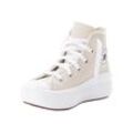 Sneaker CONVERSE "CHUCK TAYLOR ALL STAR MOVE PLATFORM COATED LEATHER", Gr. 27, desert sand, schwarz, weiß, Leder, sportlich, Schuhe