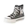 Sneaker CONVERSE "CHUCK TAYLOR ALL STAR LIFT PLATFORM GLITTER", Gr. 36, into the void, egret, schwarz, Textil, sportlich, Schuhe