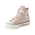 Sneaker CONVERSE "CHUCK TAYLOR ALL STAR LIFT PLATFORM GLITTER", Gr. 36, dusty cinder, egret, schwarz, Textil, sportlich, Schuhe