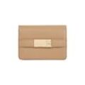 Geldbörse TOMMY HILFIGER "TH HERITAGE SLIM MED WALLET", beige (safari canvas), Lederimitat, klassisch, Kleinlederwaren, Geldbeutel, Portemonnaie, Damenbörse mit edlem Logo-Emblem