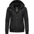 Winterjacke RAGWEAR "Nuggie Melange", Damen, Gr. 4XL (48), schwarz, Obermaterial: 100% Polyester, Innenfutter: 100% Polyester, Wattierung: 100% Polyester, modisch, figurumspielend hüftbedeckend, hoch geschlossener Ausschnitt, Jacken, stylische, melierte Damen Freizeitjacke