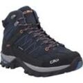 Wanderschuh CMP "RIGEL MID TREKKING SHOES WP", Gr. 40, blau (blau, orange), Veloursleder, sportlich, Schuhe, wasserdicht