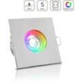 Einbauspot IP65 eckig - Farbe: Chrom - LED Leuchtmittel: GU10 5W RGB+CCT