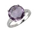 Zeeme Gemstones Ring Silber 925 rhodiniert mit echtem Amethyst 12mm