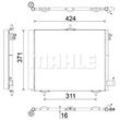 MAHLE Kondensator, Klimaanlage für PEUGEOT CITROËN DS 6455JF 6455AL 00000006455AL AC 460 000S