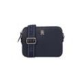 Kameratasche TOMMY HILFIGER "TH LOGOTAPE CAMERA BAG", Damen, Gr. B/H/T: 20,5cm x 14,5cm x 8cm, blau (dunkelblau), Lederimitat, Taschen, Damen Umhängetasche, Minibag, Schultertasche mit TH-Logo-Emblem